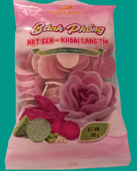 Bánh phòng hạt sen - khoai lang tím