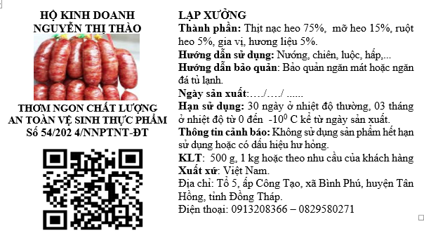 Lạp xưởng thịt heo